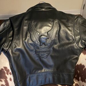 Harley-Davidson Women's Black Leather Jacket with Eagle Design A STEAL @ $295.00